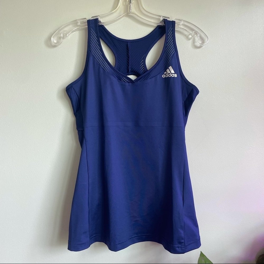adidas navy blue athletic top
